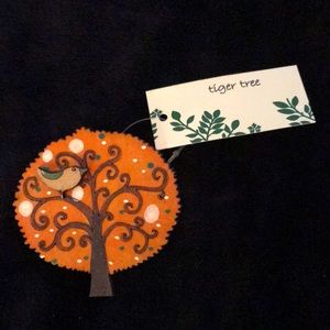 Handmade bird in tree brooch